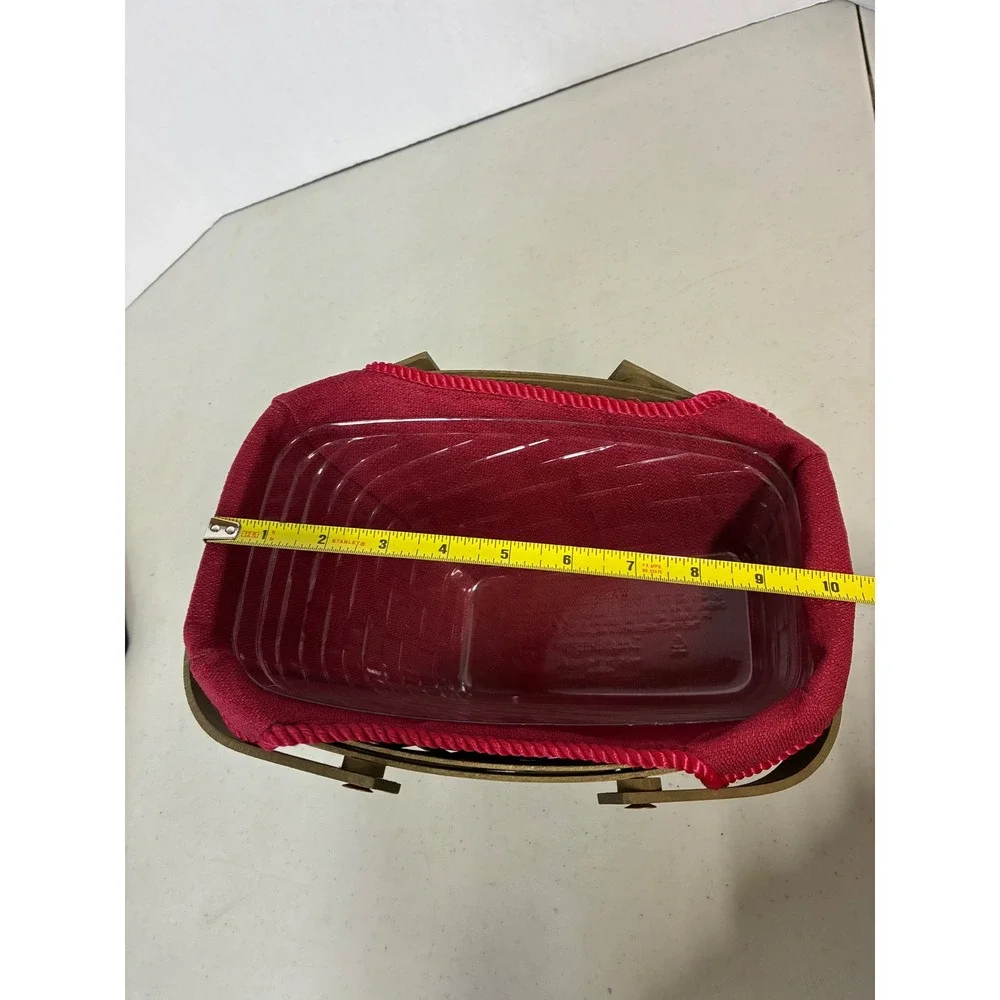 Longaberger 2008 Slanted Basket Green Red Liner Plastic Protector‎ Signed ASM